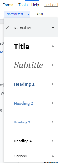 HTML tags option on Google Docs