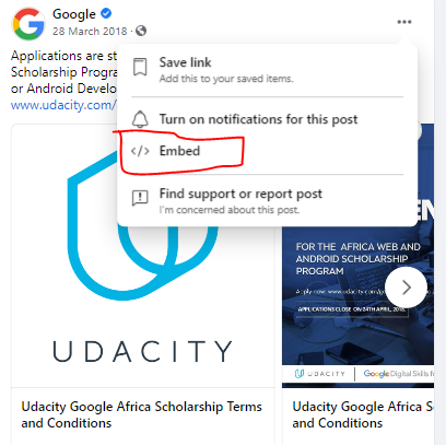 How to Copy Facebook Post embed code