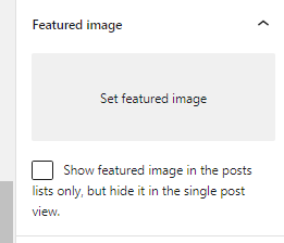 set featured image block WordPress