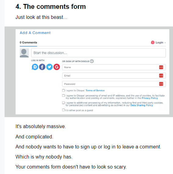 Disqus comment box