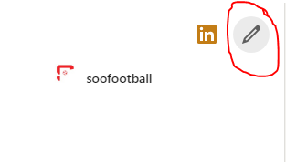 Profile edit button on LinkedIn