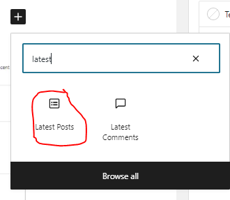 Recent posts widget or block WordPress