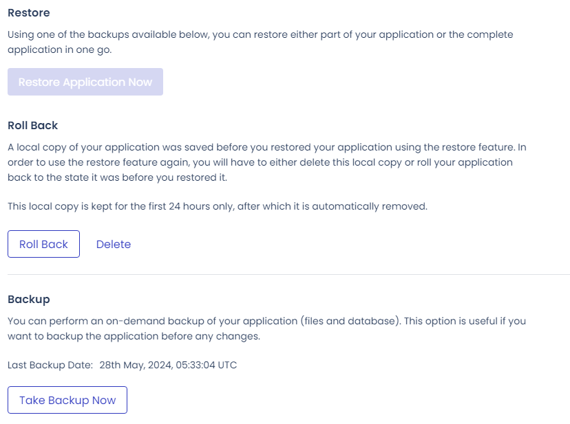 Backup restore on CloudWays